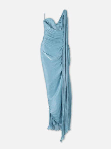 Marmar Halim Mujer Barcelona Vestido Maxi Drapeado color Azul Turquesa sku 732-001711 01 - Foto 2