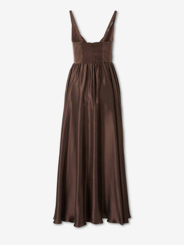 Zimmermann Mujer Barcelona Vestido Maxi Fruncidos color Marrón Oscuro sku 732-001739 01 - Foto 2