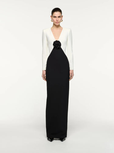 Roland Mouret Mujer Barcelona Vestido Maxi Flor color Blanco Y Negro sku 732-001758 01 - Foto 2