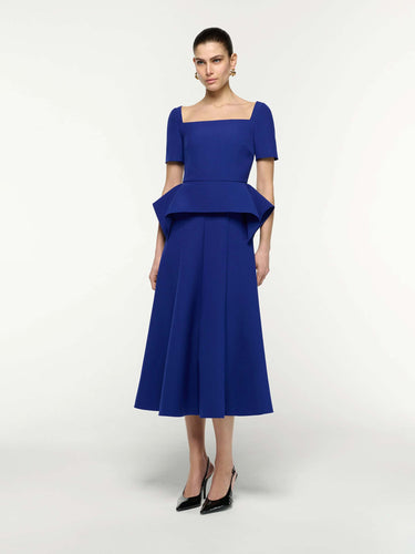 Roland Mouret Mujer Barcelona Vestido Midi Peplum color Azul Cobalto sku 732-001759 01 - Foto 2