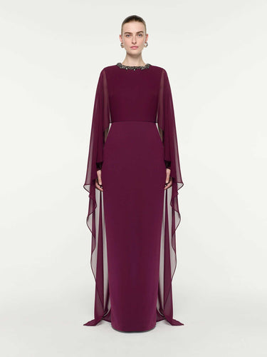 Roland Mouret Mujer Barcelona Vestido Maxi Chiffon color Violeta sku 732-001764 01 - Foto 1