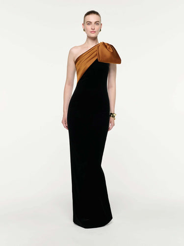 Roland Mouret Mujer Barcelona Vestido Maxi Bow color Negro sku 732-001766 01 - Foto 1