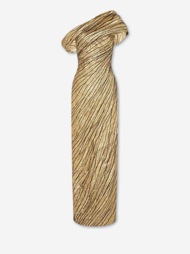 Marmar Halim Mujer Barcelona Vestido Maxi Asimétrico color Dorado sku 732-001770 01 - Foto 1