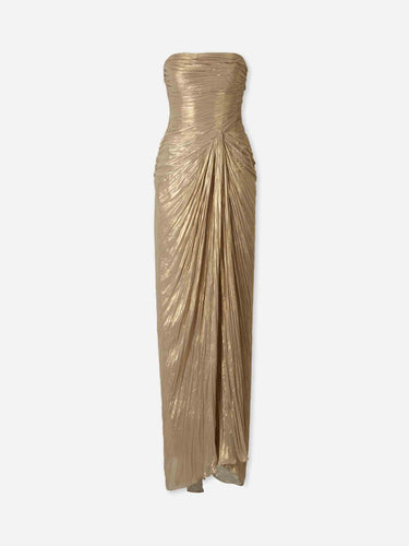 Marmar Halim Mujer Barcelona Vestido Maxi Plisado color Dorado sku 732-001771 01 - Foto 1