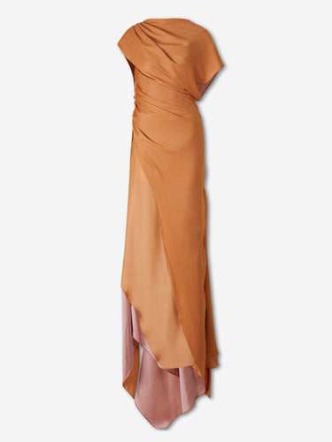 Marmar Halim Mujer Barcelona Vestido Maxi Drapeado color Naranja Claro sku 732-001772 01 - Foto 1