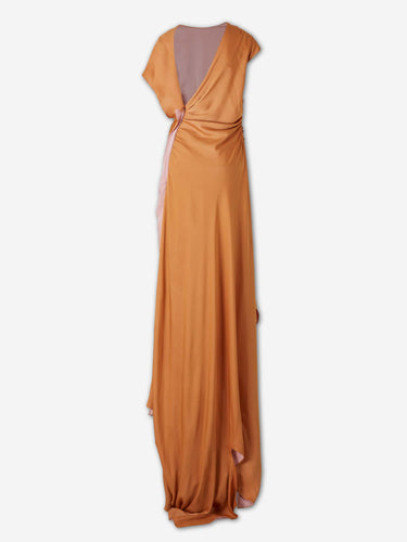Marmar Halim Mujer Barcelona Vestido Maxi Drapeado color Naranja Claro sku 732-001772 01 - Foto 2