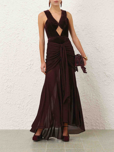 Zimmermann Mujer Barcelona Vestido Elástico Drapeado Valiant color Burdeos sku 732-001803 01 - Foto 2