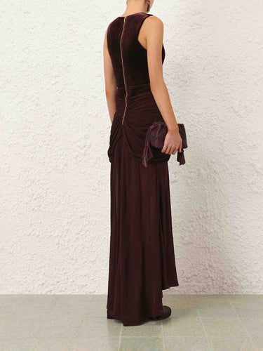 Zimmermann Mujer Barcelona Vestido Elástico Drapeado Valiant color Burdeos sku 732-001803 01 - Foto 3