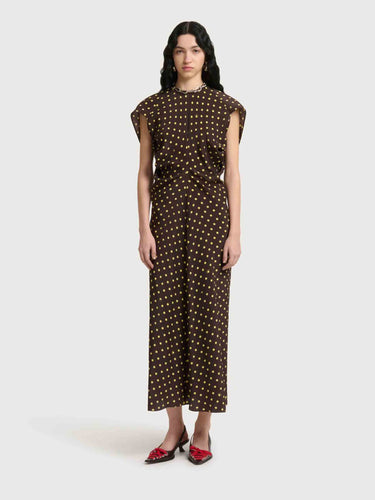 Marni Mujer Barcelona Vestido Polka Dots color Marrón Oscuro sku 733-000004 01 - Foto 2