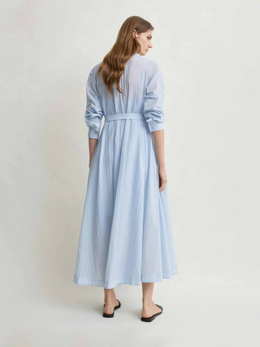 TOTEME Mujer Barcelona Vestido Midi Camisero color Azul Celeste sku 733-000009 01 - Foto 3