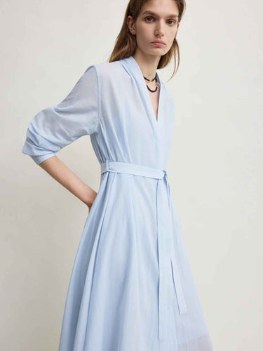 TOTEME Mujer Barcelona Vestido Midi Camisero color Azul Celeste sku 733-000009 01 - Foto 4