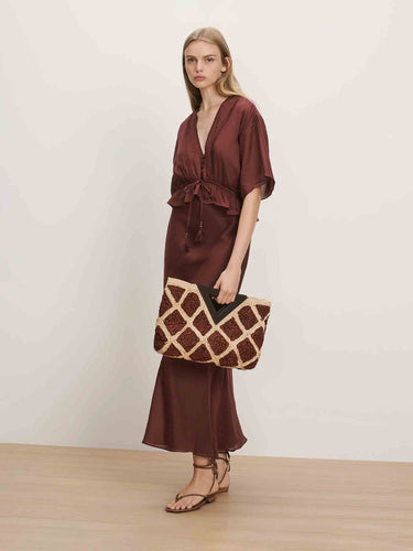 Veronica Beard Mujer Barcelona Vestido Midi Dominick color Burdeos sku 733-000022 01 - Foto 2