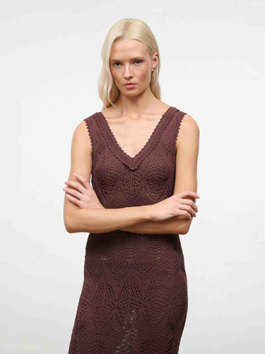 Staud Mujer Barcelona Vestido Calados Roan color Marrón Oscuro sku 733-000029 01 - Foto 4
