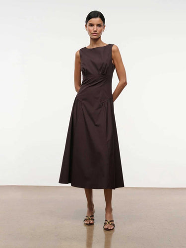 Staud Mujer Barcelona Vestido Gwen color Marrón Oscuro sku 733-000030 01 - Foto 2