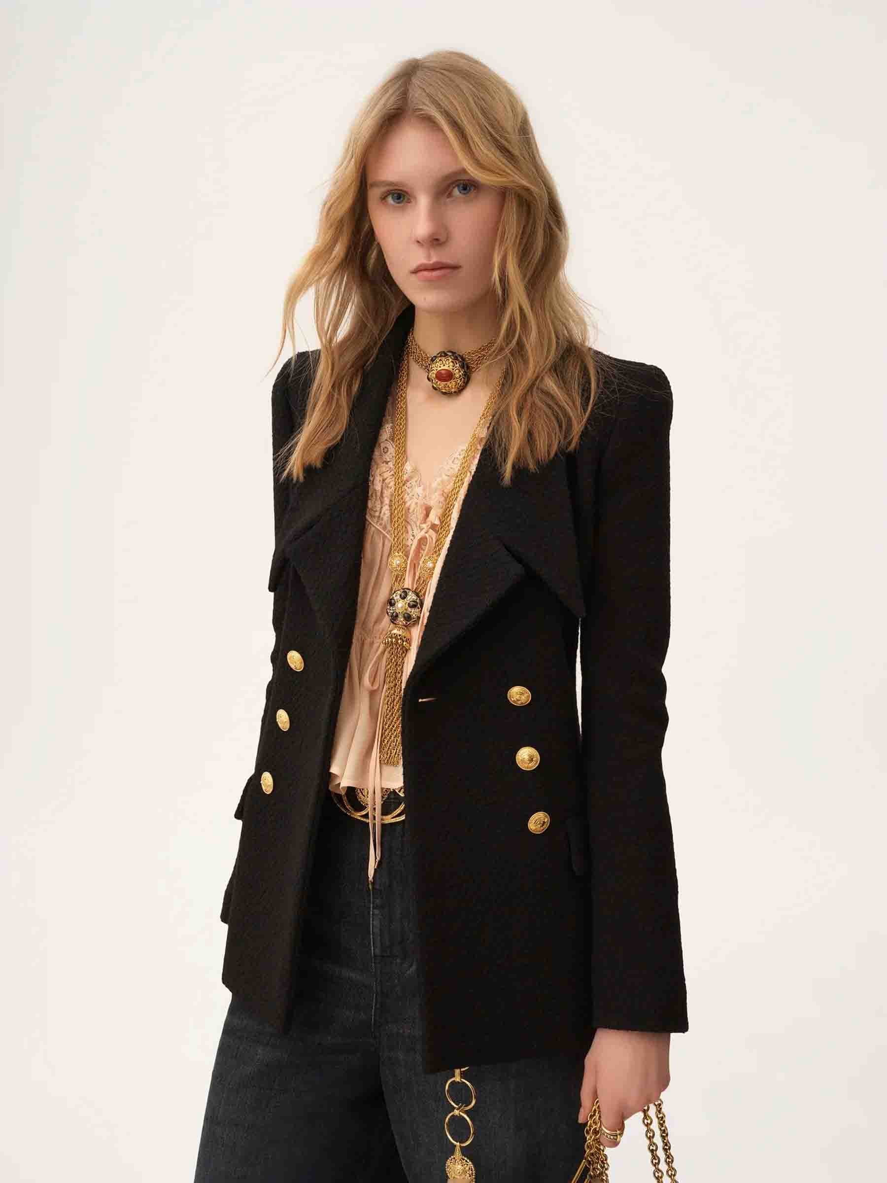 Chloé Mujer Barcelona Blazer Doble Cruce color Negro sku 741-002240 01 - Foto 2