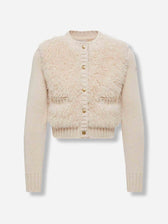 Moncler Mujer Barcelona Cárdigan Lana Plush color Crema sku 741-002275 01 - Foto 1