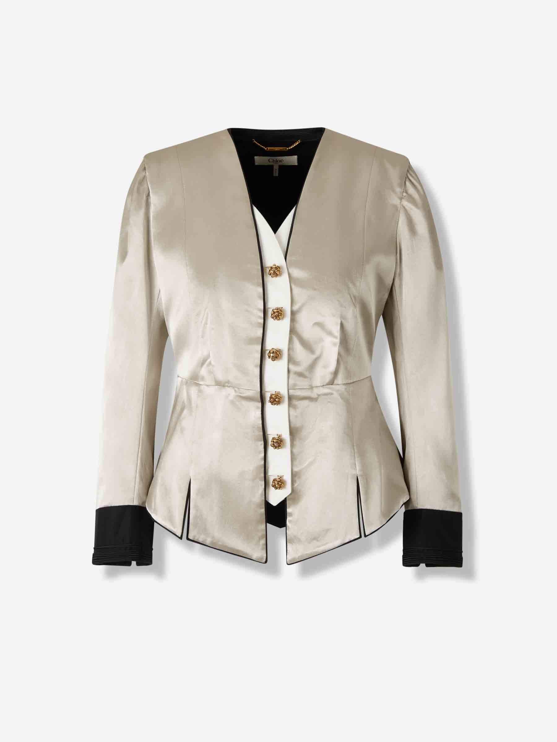 Chloé Mujer Barcelona Blazer Satinada Seda color Plateado sku 741-002276 01 - Foto 1