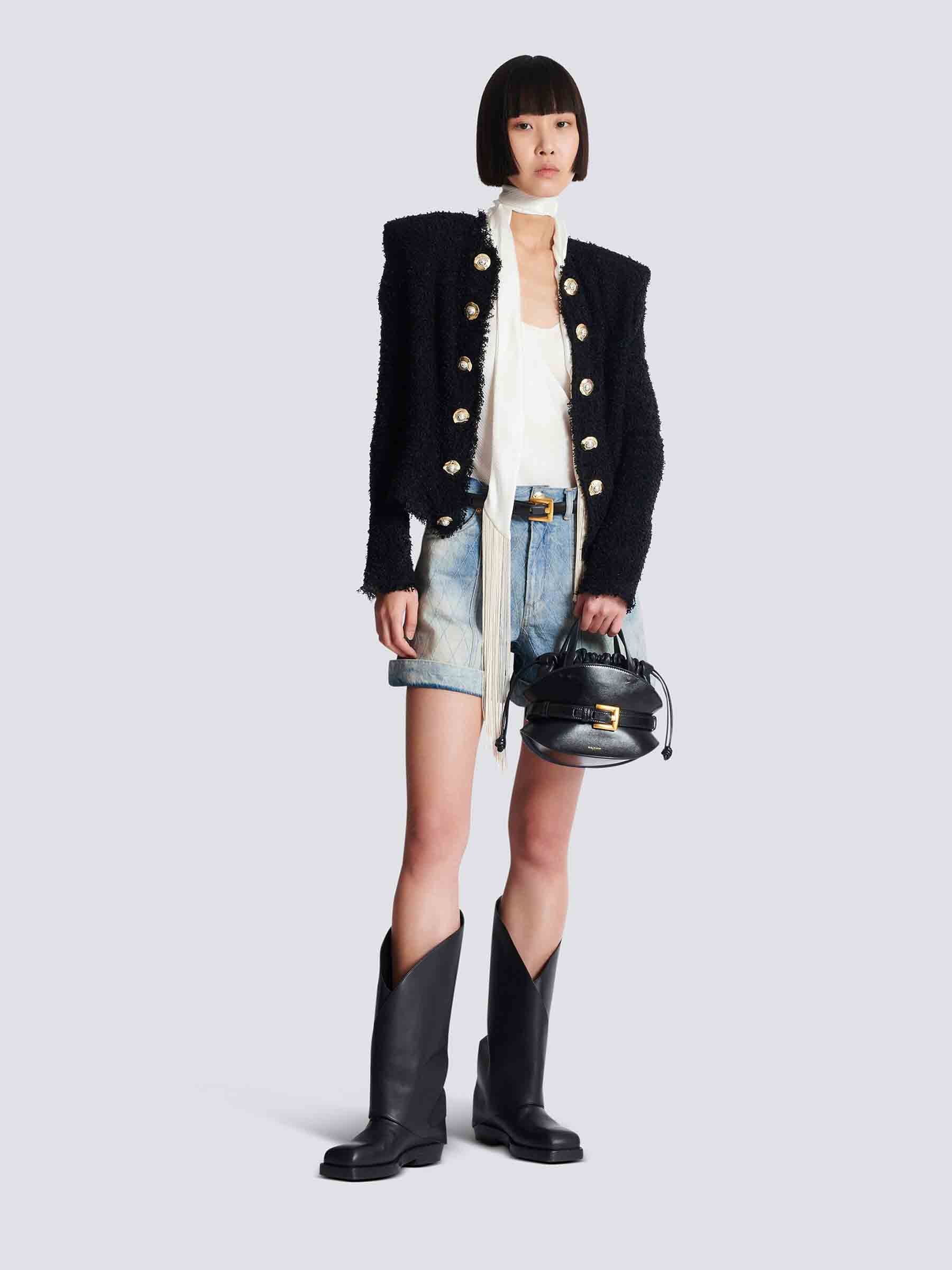 Balmain Mujer Barcelona Chaqueta Tweed color Negro sku 741-002282 01 - Foto 2