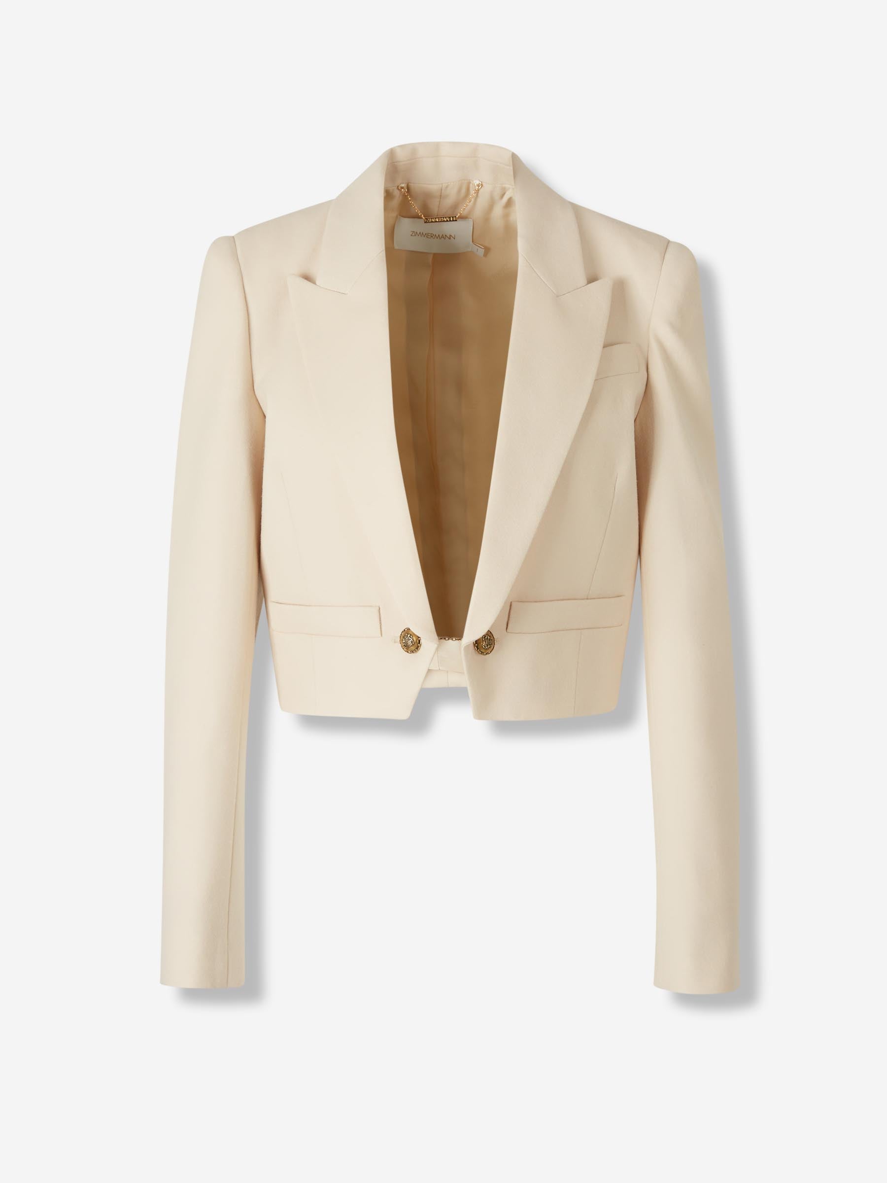 Zimmermann Mujer Barcelona Blazer Cropped Lana color Crema sku 741-002283 01 - Foto 1