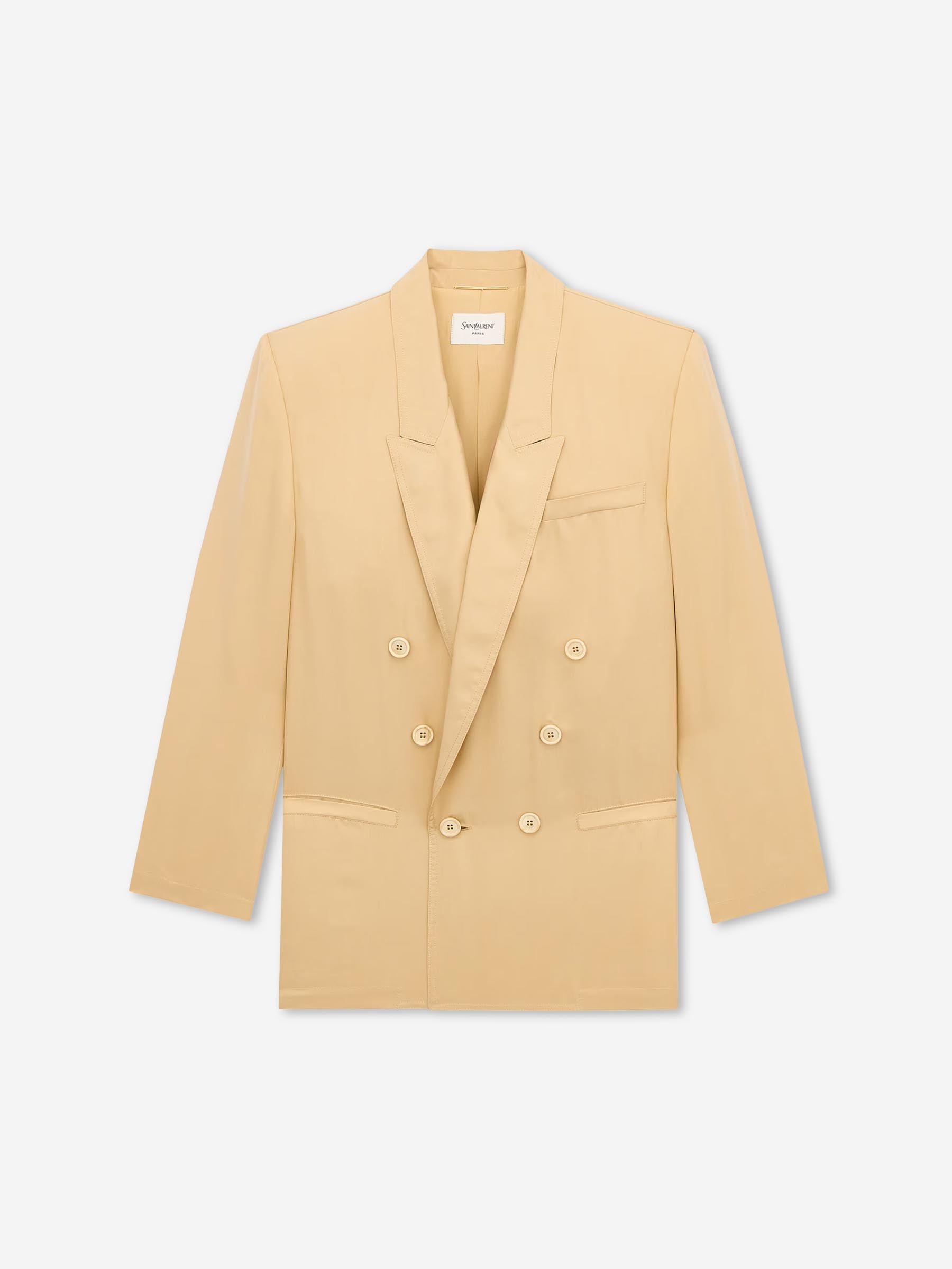 Saint Laurent Mujer Barcelona Blazer Seda Habotai color Crema sku 741-002300 01 - Foto 1