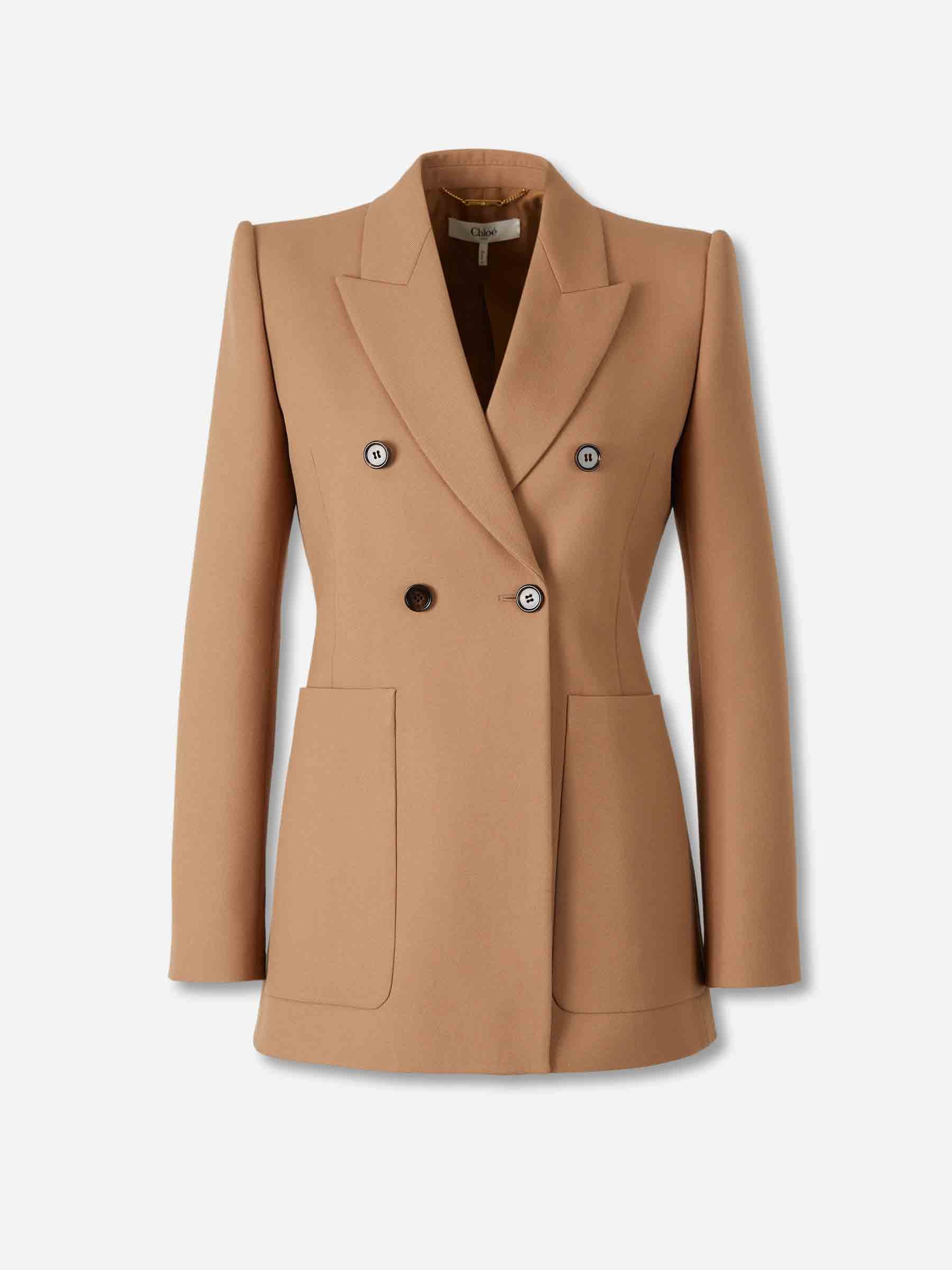 Chloé Mujer Barcelona Blazer Doble Cruce color Camel sku 741-002301 01 - Foto 1