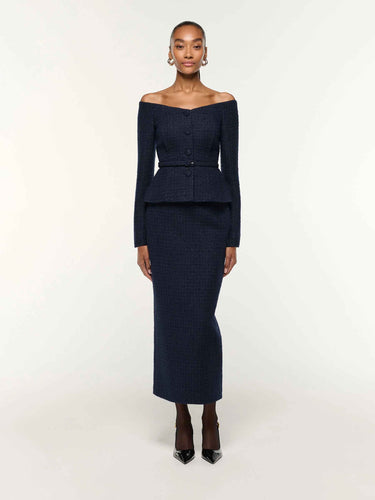 Roland Mouret Mujer Barcelona Blazer Top Bouclé color Azul Marino sku 741-002305 01 - Foto 1