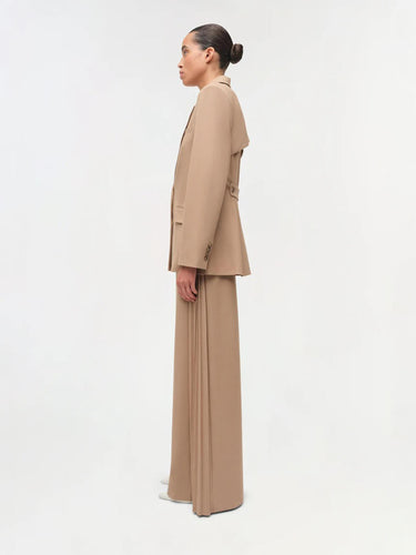Simkhai Mujer Barcelona Blazer Moren Plisado color Camel sku 741-002307 01 - Foto 3