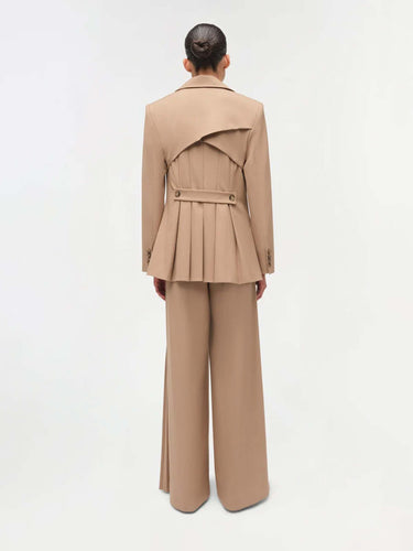 Simkhai Mujer Barcelona Blazer Moren Plisado color Camel sku 741-002307 01 - Foto 4