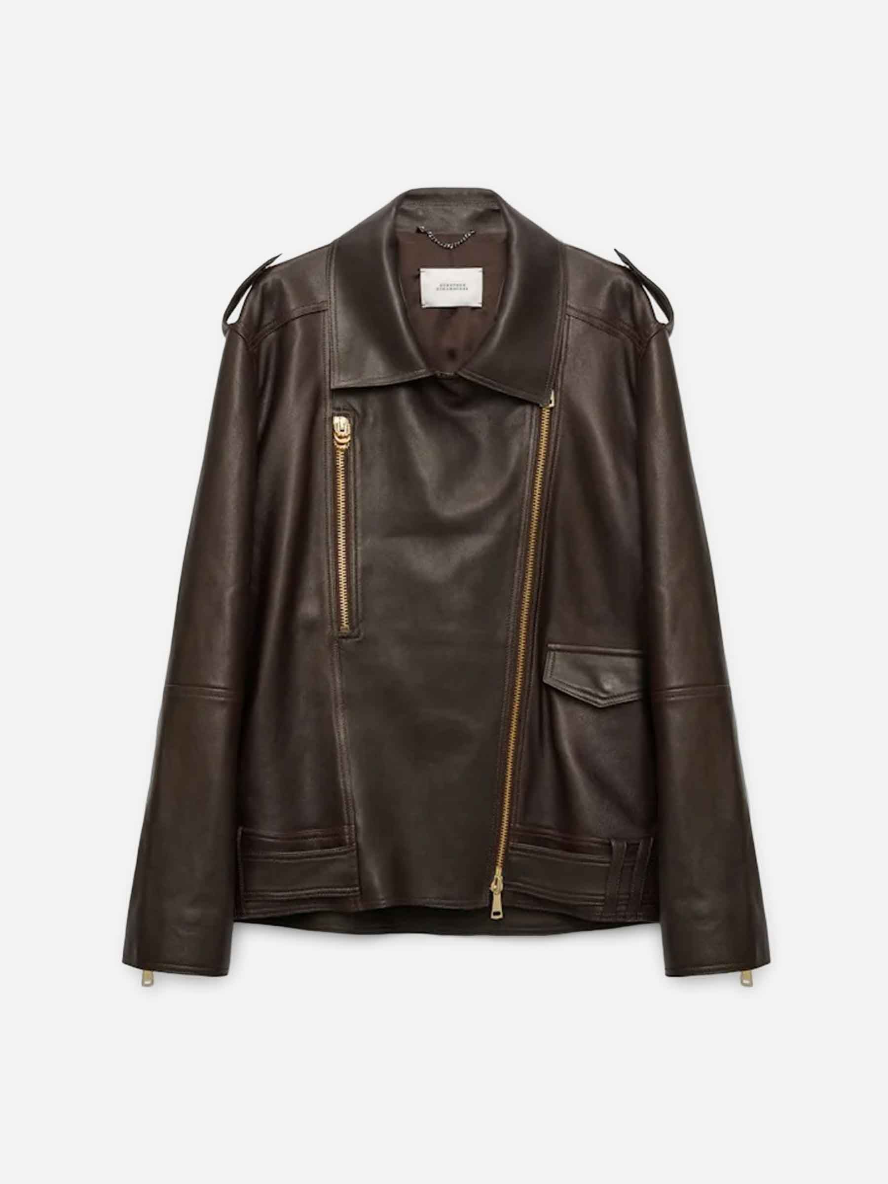 Dorothee Schumacher Mujer Barcelona Chaqueta Piel Biker color Marrón Oscuro sku 741-002312 01 - Foto 1