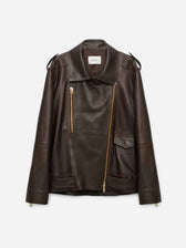 Dorothee Schumacher Mujer Barcelona Chaqueta Piel Biker color Marrón Oscuro sku 741-002312 01 - Foto 1