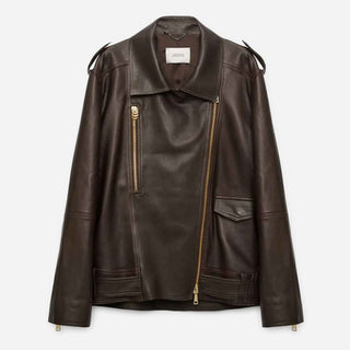 Dorothee Schumacher Mujer Barcelona Chaqueta Piel Biker color Marrón Oscuro sku 741-002312 01 - Foto 1