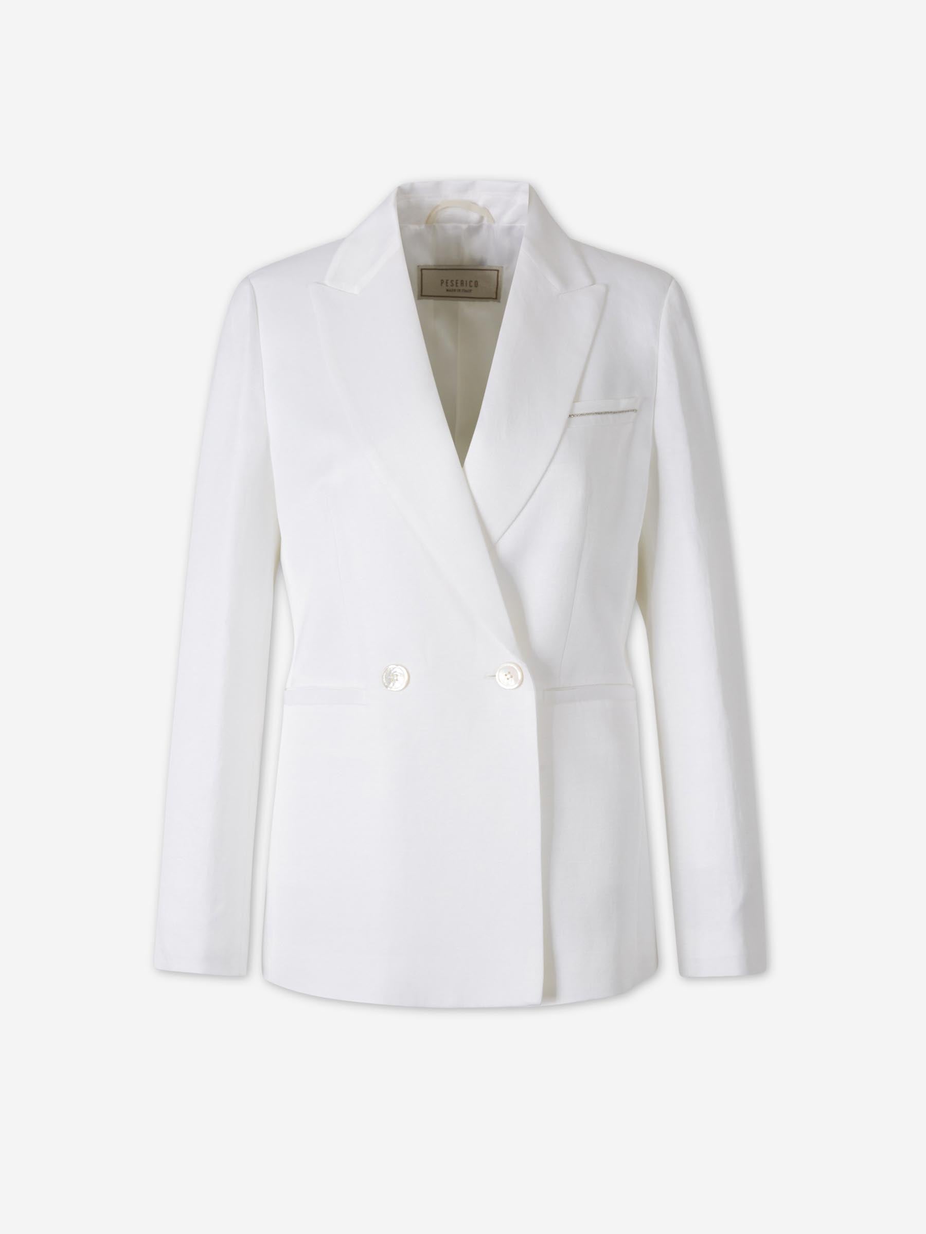 Peserico Mujer Barcelona Blazer Lino color Blanco sku 741-002319 01 - Foto 1