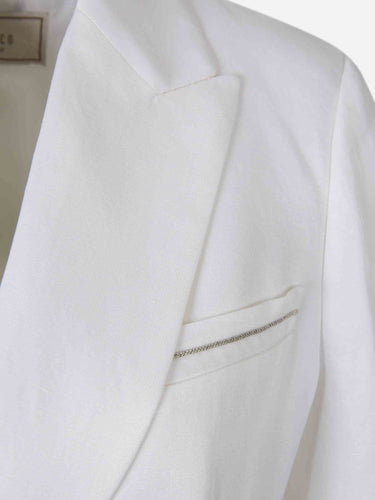 Peserico Mujer Barcelona Blazer Lino color Blanco sku 741-002319 01 - Foto 3
