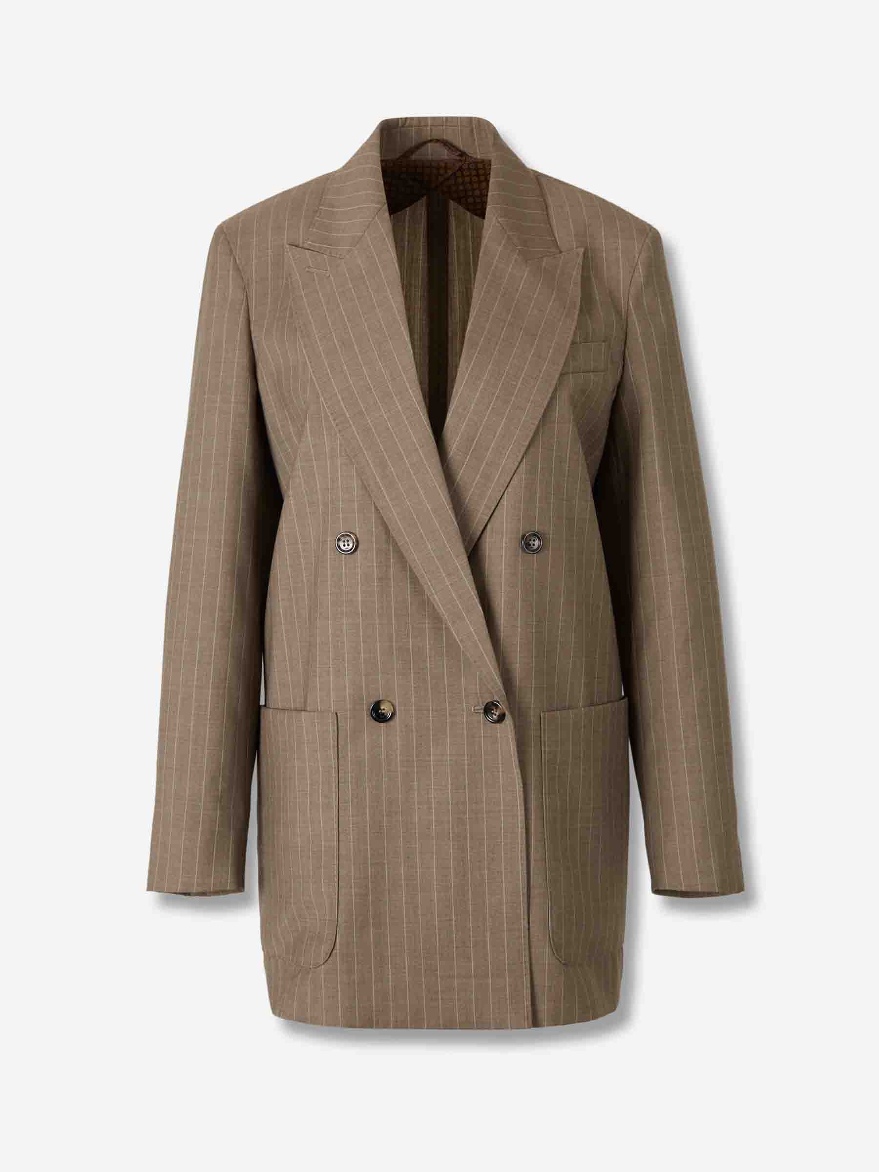 Max Mara Mujer Barcelona Blazer Raya Diplomática color Camel sku 741-002328 01 - Foto 1