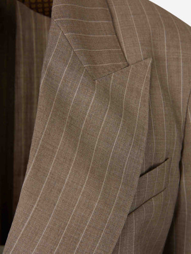 Max Mara Mujer Barcelona Blazer Raya Diplomática color Camel sku 741-002328 01 - Foto 3