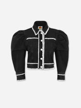 Farm Rio Mujer Barcelona Chaqueta Denim cCrochet color Negro sku 741-002329 01 - Foto 1