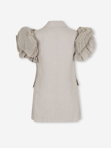Max Mara Mujer Barcelona Blazer con Volantes color Beige sku 741-002349 01 - Foto 2