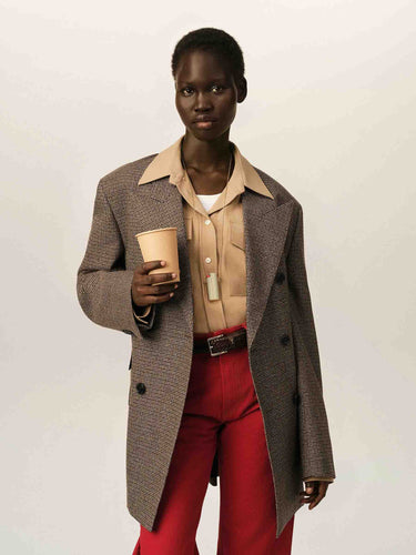 Ami Paris Mujer Barcelona Blazer Estampada Cruzada color Marrón sku 741-002355 01 - Foto 5