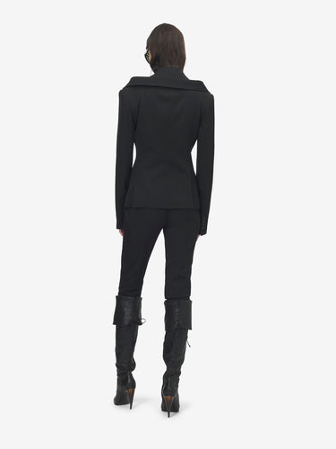 McQueen Mujer Barcelona Blazer Hombros Descubiertos color Negro sku 741-002356 01 - Foto 3