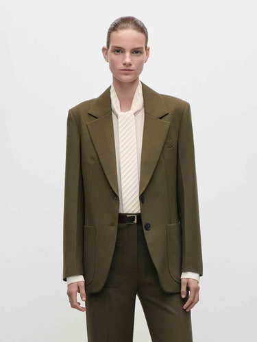 Victoria Beckham Mujer Barcelona Blazer Recta Katherine color Verde Militar sku 741-002379 01 - Foto 2