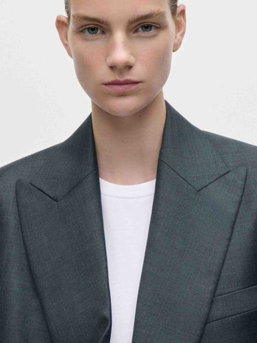 Victoria Beckham Mujer Barcelona Blazer Lana Olie color Gris Antracita sku 741-002380 01 - Foto 4