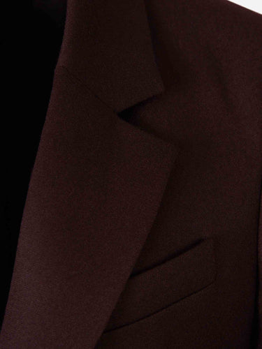 Victoria Beckham Mujer Barcelona Blazer Recta Franela color Burdeos sku 741-002382 01 - Foto 3