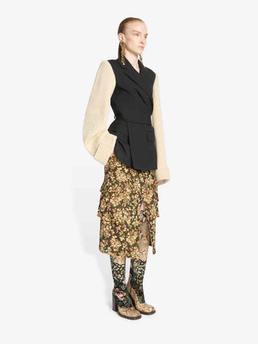 Dries Van Noten Mujer Barcelona Blazer Mangas Punto color Blanco Y Negro sku 741-002397 01 - Foto 4