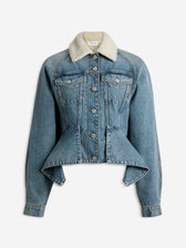Balmain Mujer Barcelona Chaqueta Denim Cuello Borrego color Multicolor sku 741-002402 01 - Foto 1