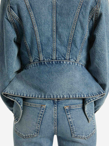 Balmain Mujer Barcelona Chaqueta Denim Cuello Borrego color Multicolor sku 741-002402 01 - Foto 4