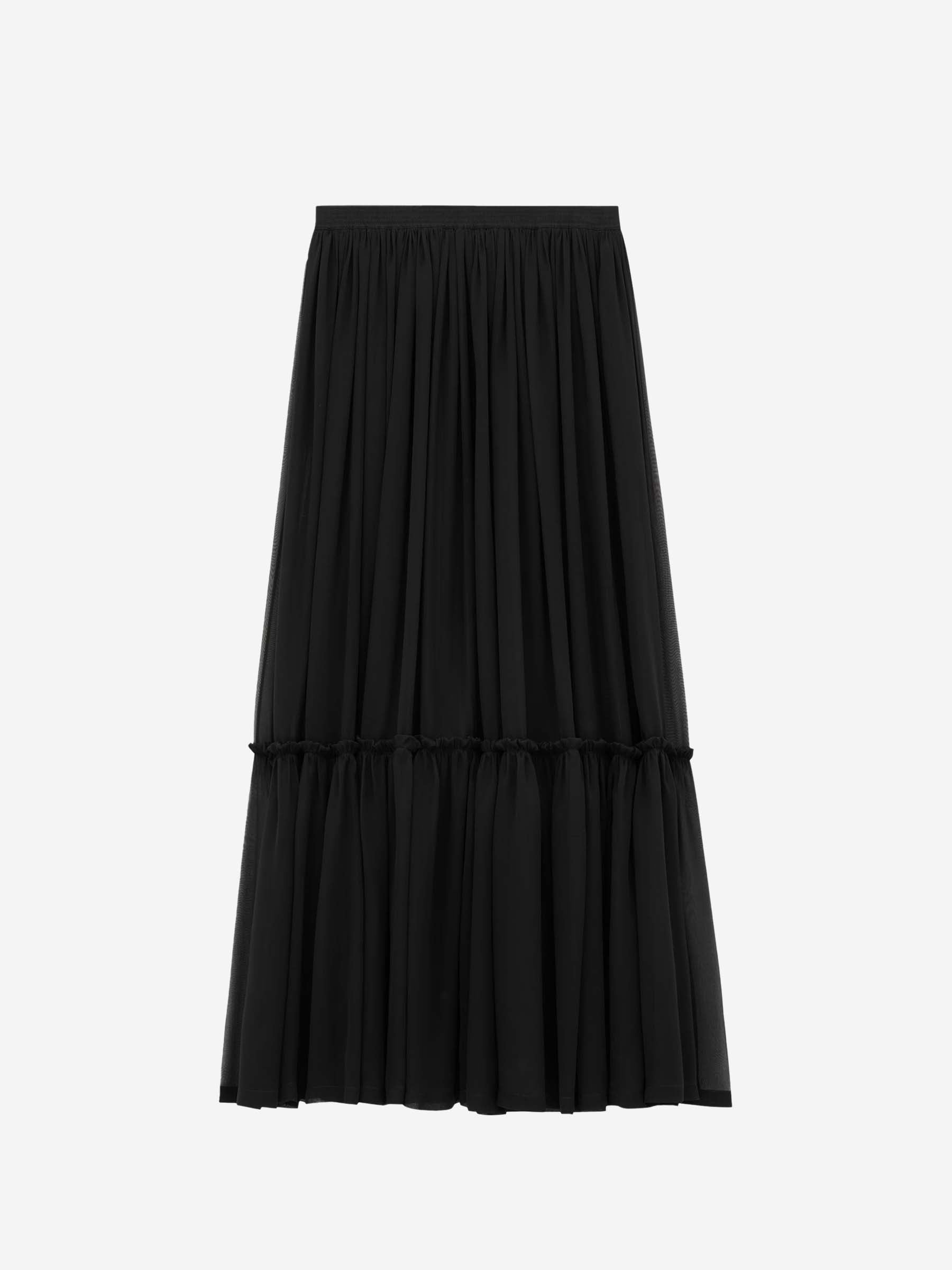 Saint Laurent Mujer Barcelona Falda Maxi Volantes color Negro sku 750-001631 01 - Foto 1