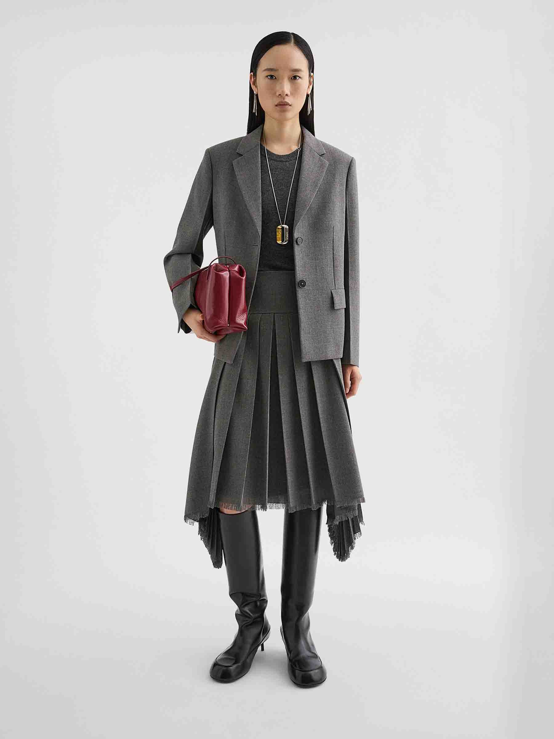 Jil Sander Mujer Barcelona Falda Midi Plisada color Gris Piedra sku 750-001674 01 - Foto 2