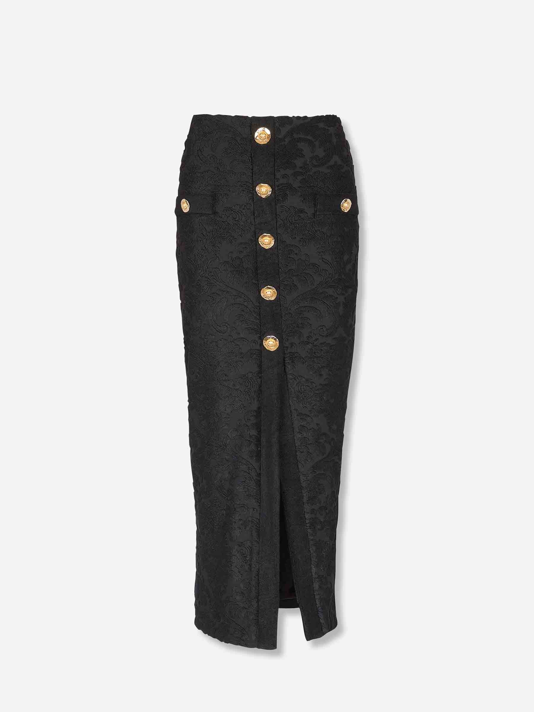 Balmain Mujer Barcelona Falda Midi Barroco color Negro sku 750-001678 01 - Foto 1