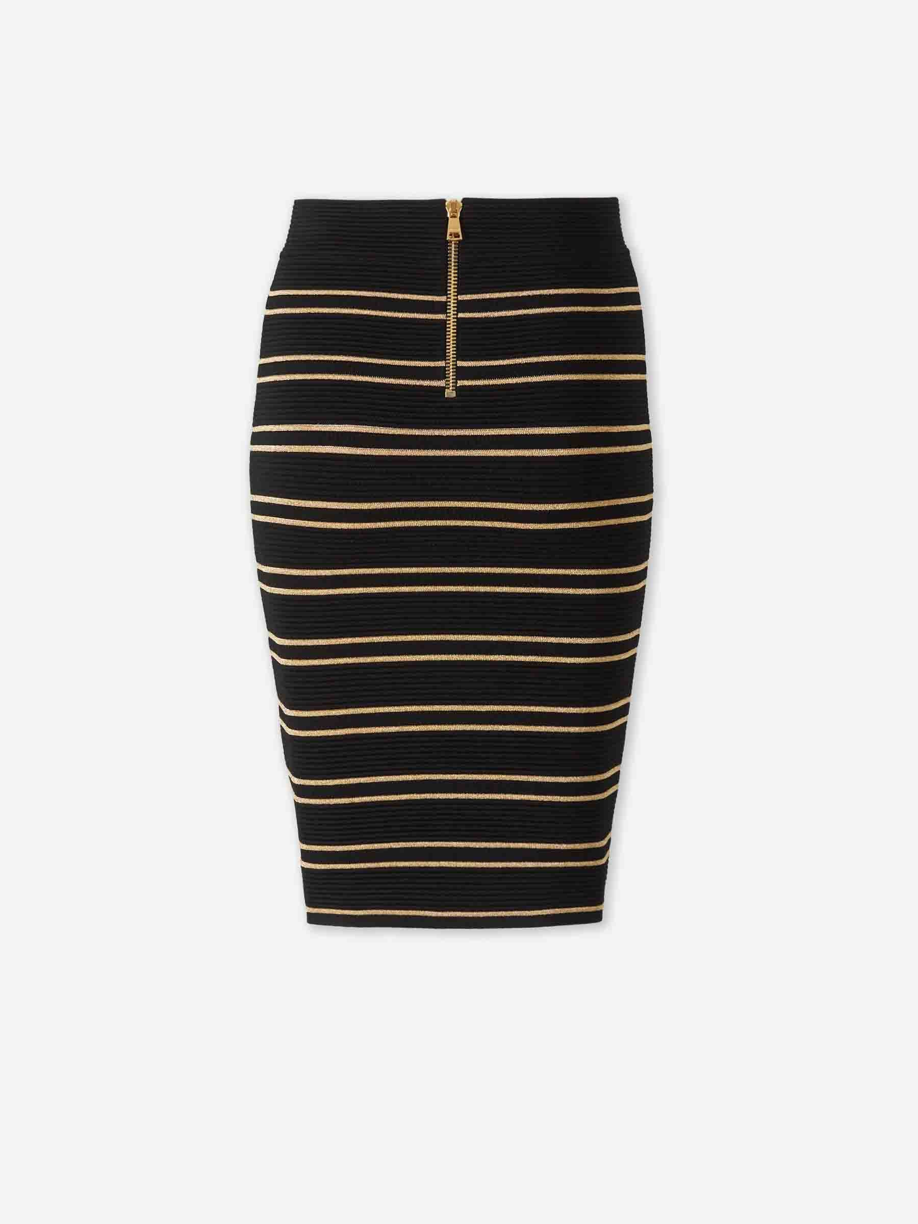Balmain Mujer Barcelona Falda Midi Listada color Negro sku 750-001685 01 - Foto 2