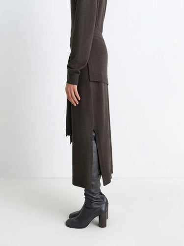 Lemaire Mujer Barcelona Falda Midi Lana color Marrón Oscuro sku 750-001689 01 - Foto 3